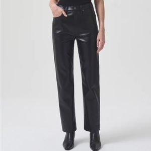 AGOLDE 90S PINCH WAIST RECYCLED LEATHER IN DETOX SZ 25 ON WEBSITE FOR $348